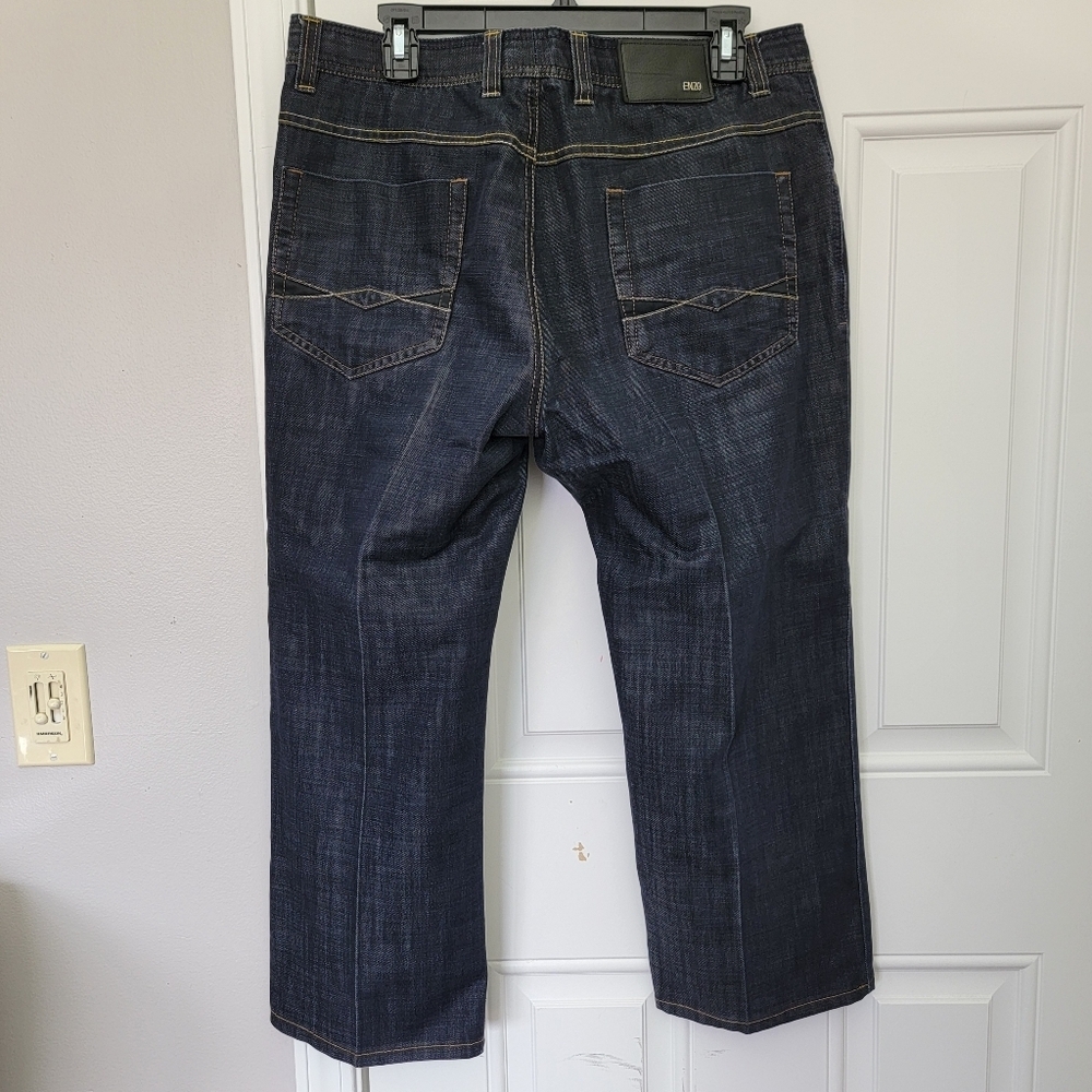 ENZO Denim Mens Premium Denim Jeans Cropped Streetwear Medium Wash Size 36 X 24 - Picture 4 of 14